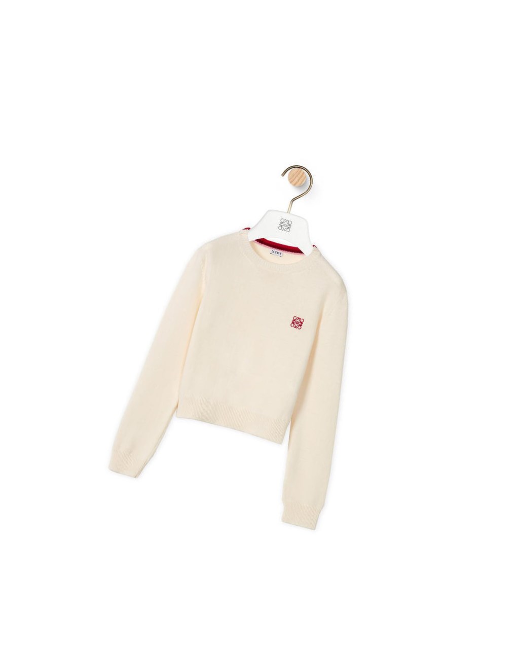 Loewe Anagram cropped sweater in wool Blancos | RDSNA-0159