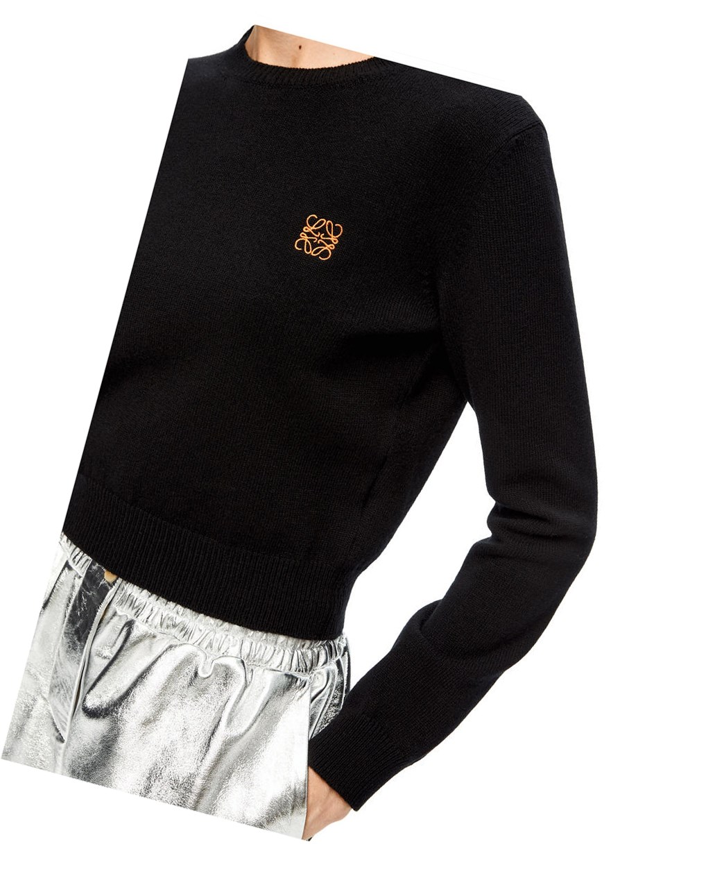 Loewe Anagram cropped sweater in wool Negros | MNJIP-0971