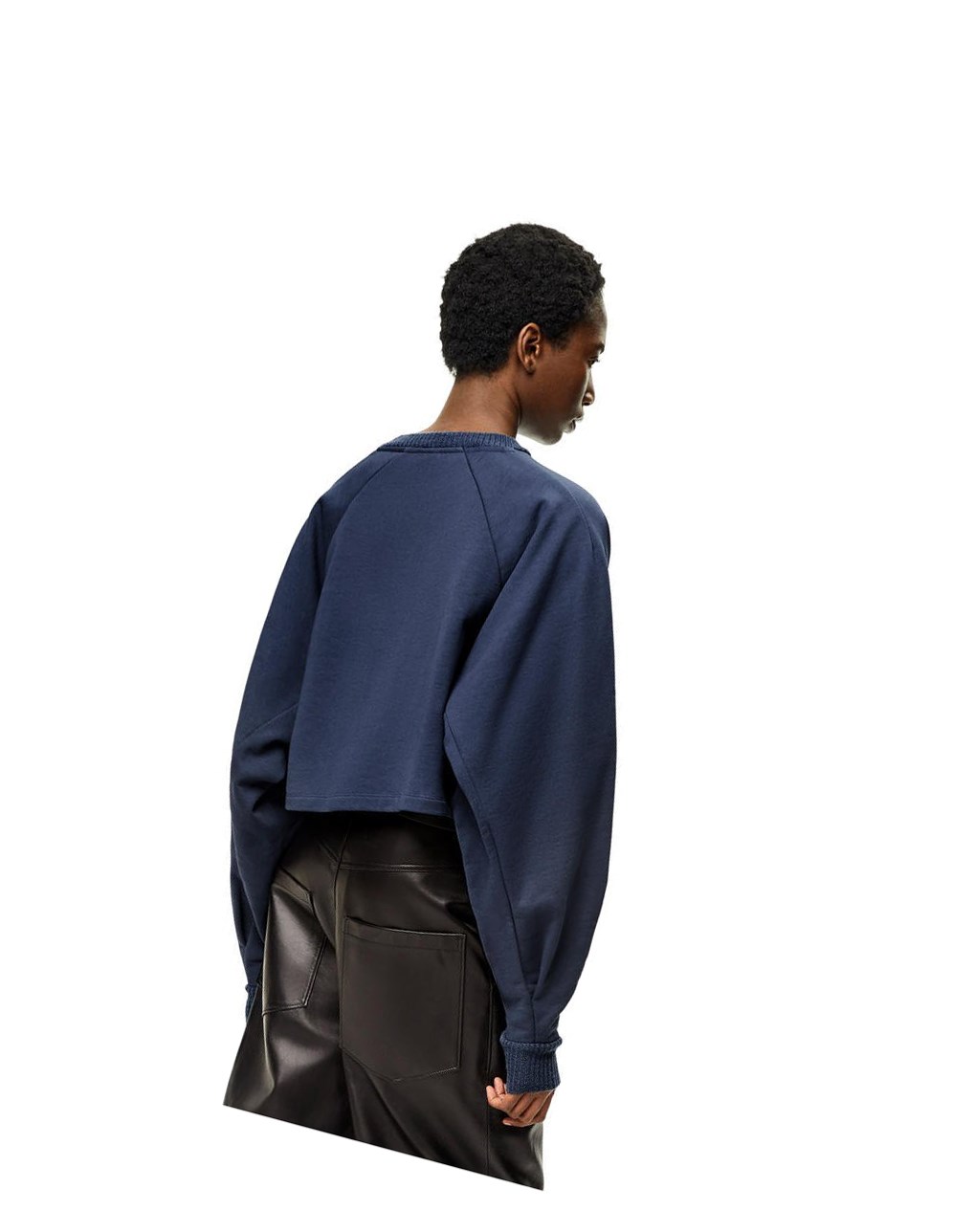 Loewe Anagram cropped sweatshirt in cotton Azules | AWDKT-7926