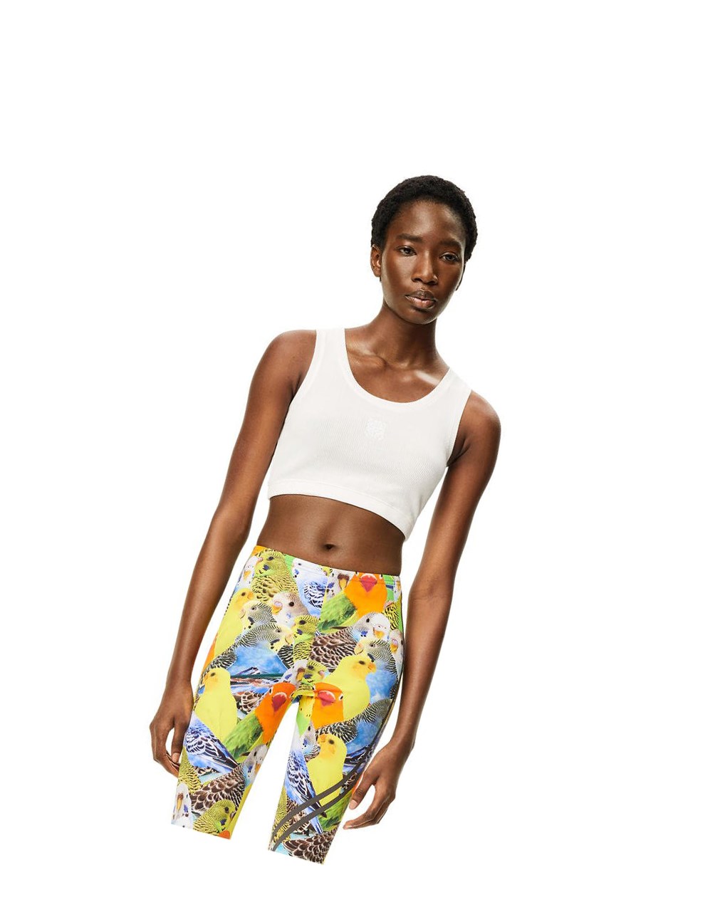 Loewe Anagram cropped tank top in cotton Blancos | QGWTD-2649