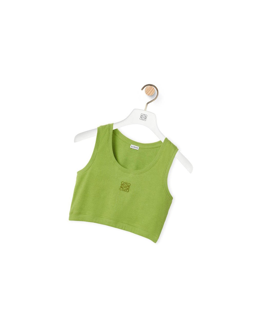 Loewe Anagram cropped tank top in cotton Verdes | RNDGK-9437