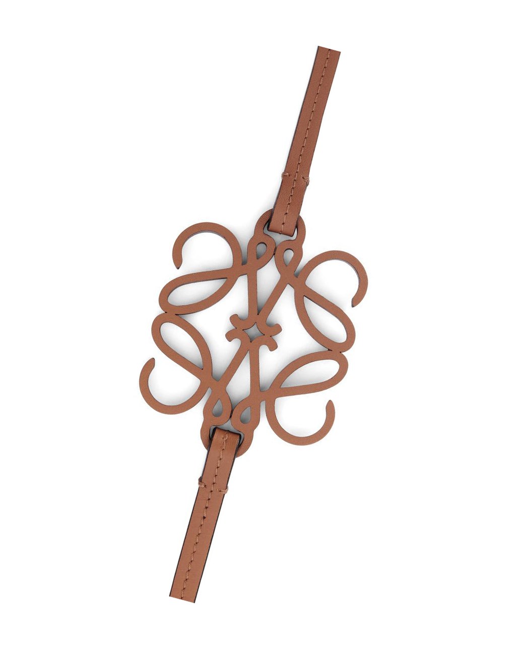 Loewe Anagram cut-out belt in soft calfskin Tan | XFEPR-1027