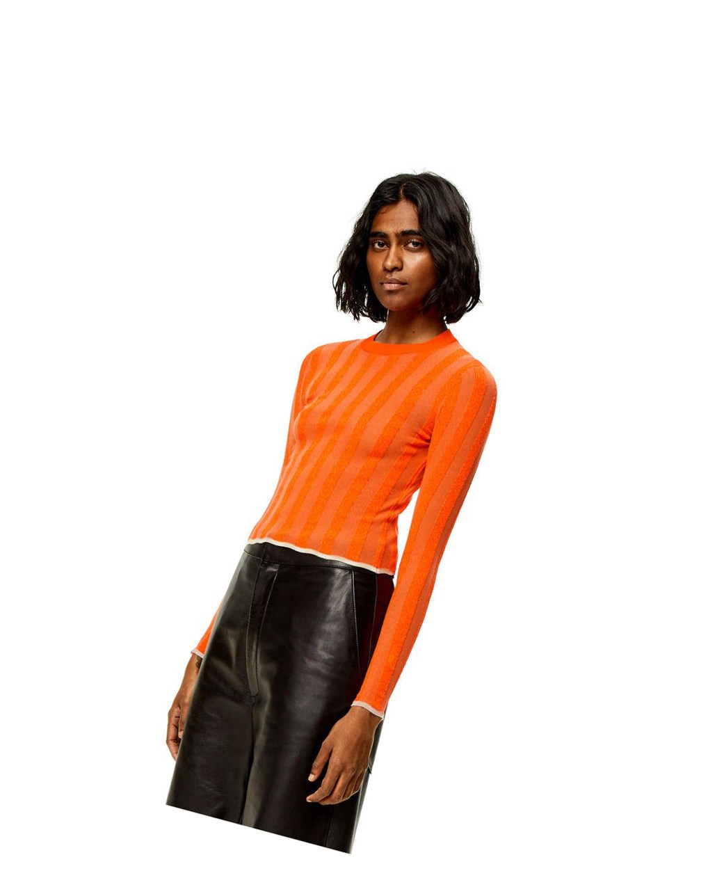 Loewe Anagram devore sweater in viscose Naranjas | MJTSA-7590