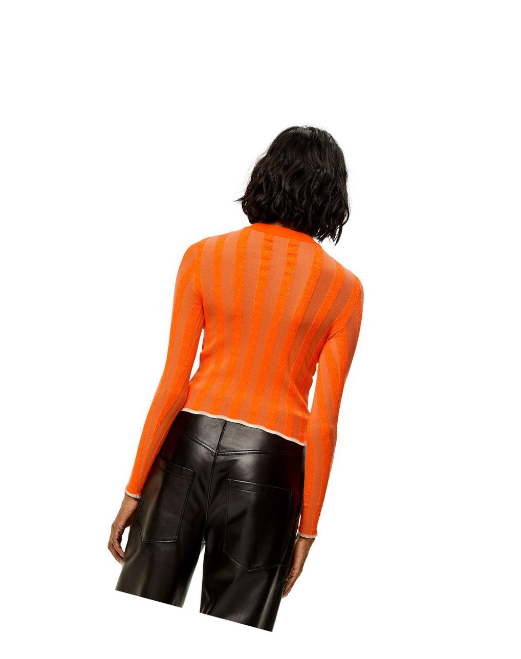 Loewe Anagram devore sweater in viscose Naranjas | MJTSA-7590