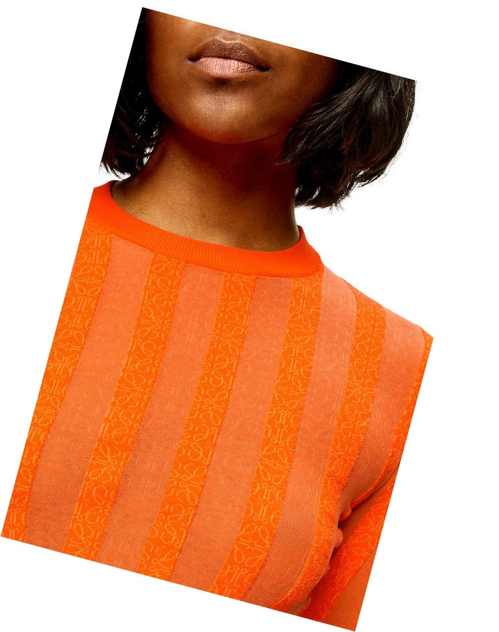 Loewe Anagram devore sweater in viscose Naranjas | MJTSA-7590