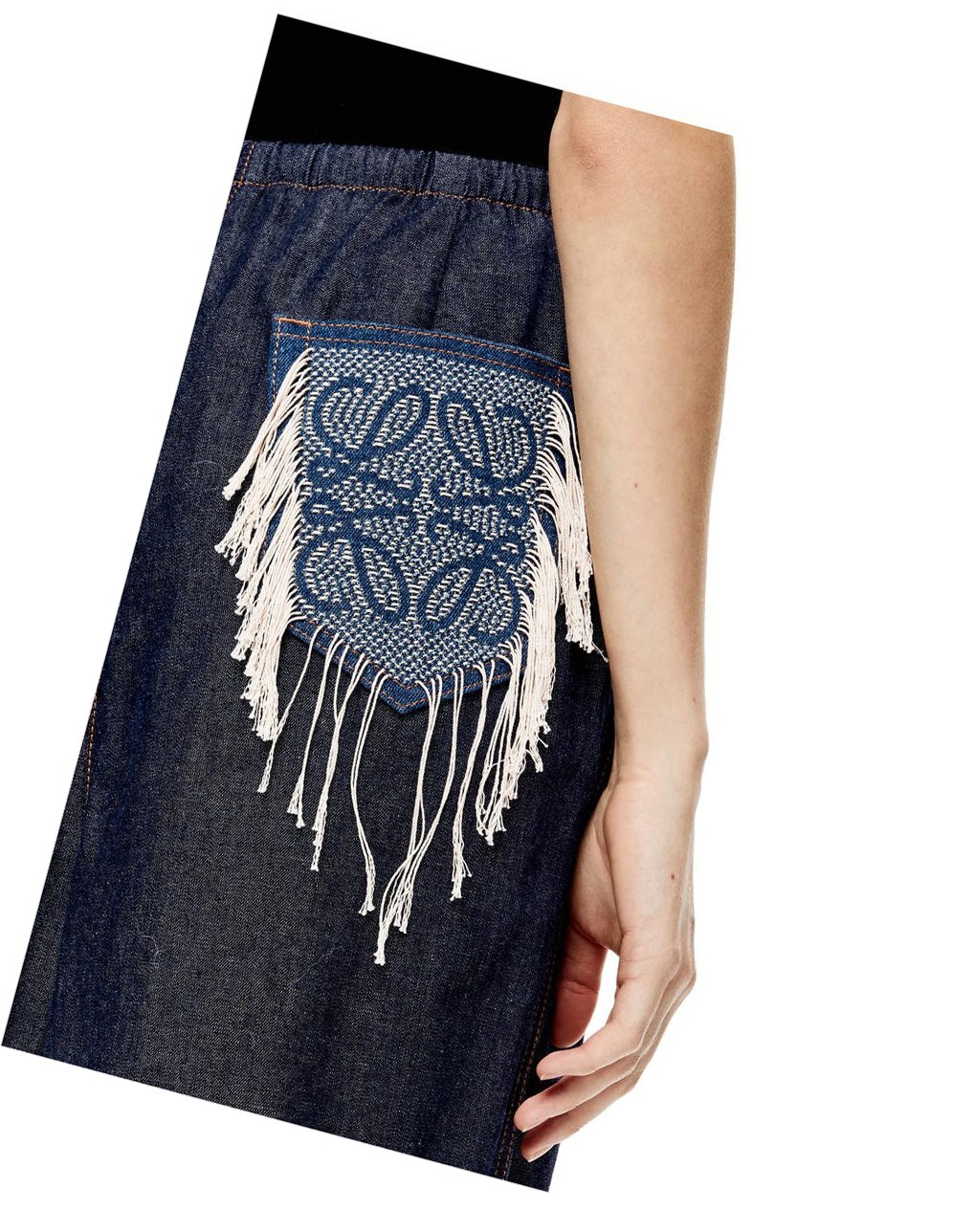 Loewe Anagram drawstring jeans in denim Azules Azules Azules | SVREA-2650
