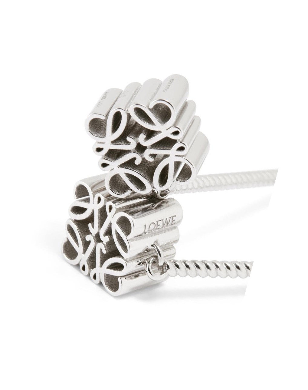 Loewe Anagram drop earrings in sterling silver Plateados | GSHAB-0746