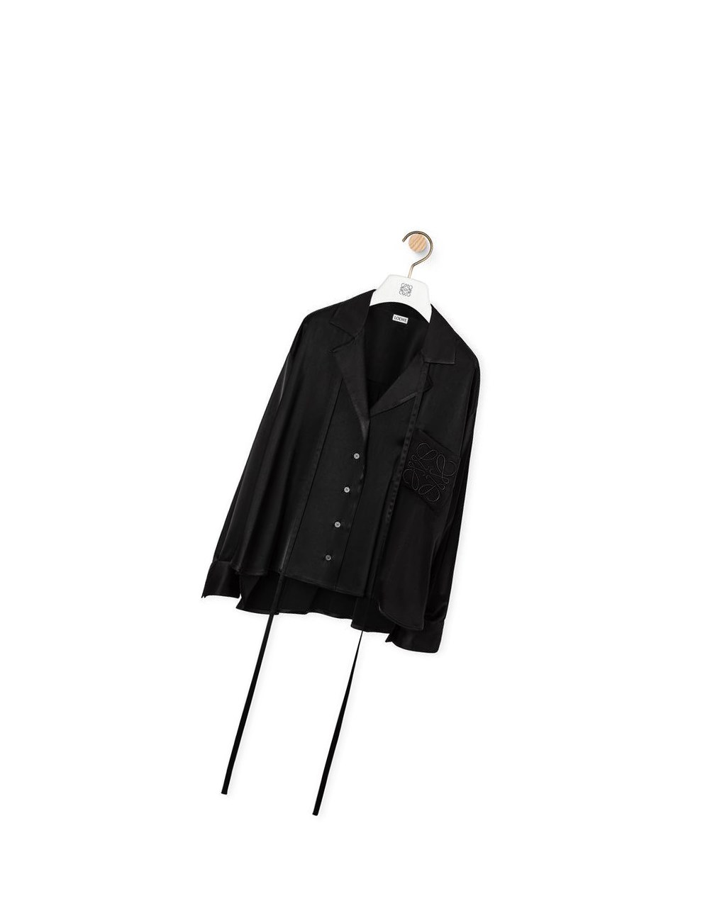 Loewe Anagram embroidered pyjama blouse in satin Negros | FPKIS-6187