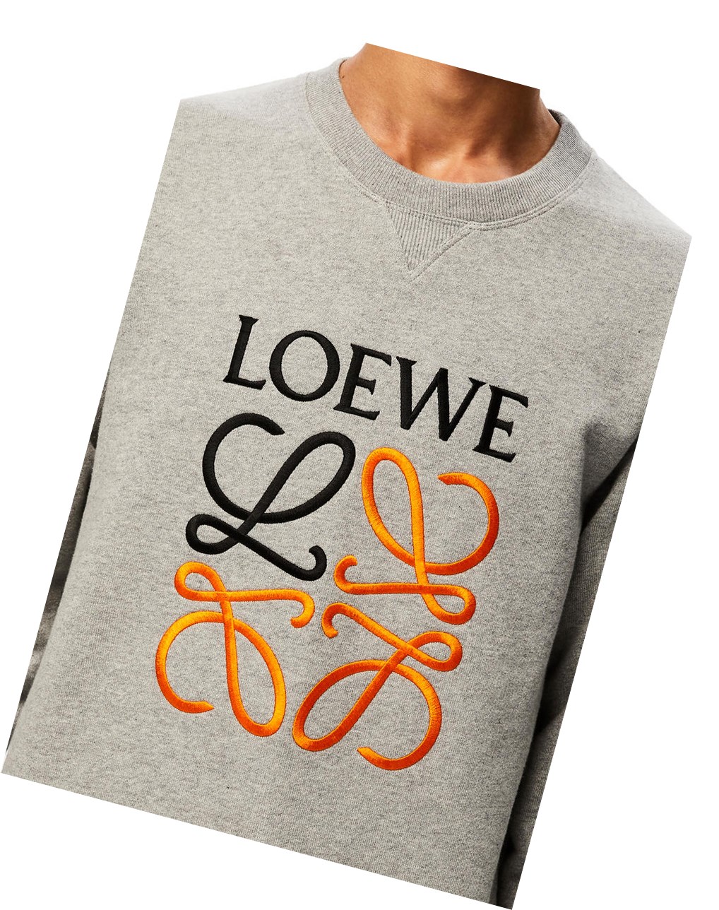 Loewe Anagram embroidered sweatshirt in cotton Grises | BQFMA-0348