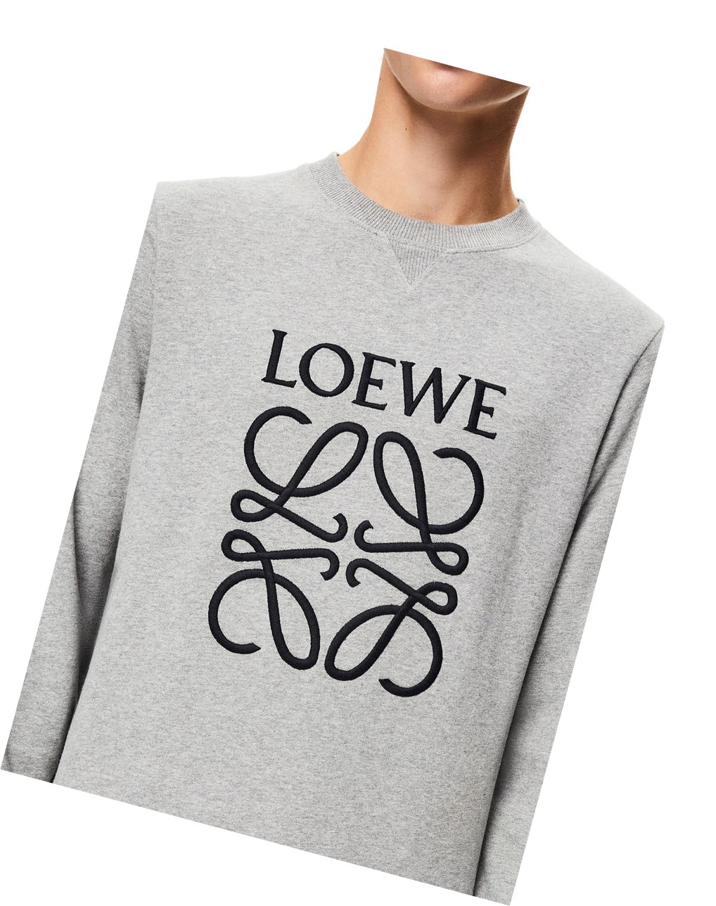 Loewe Anagram embroidered sweatshirt in cotton Grises | GKFWQ-3698