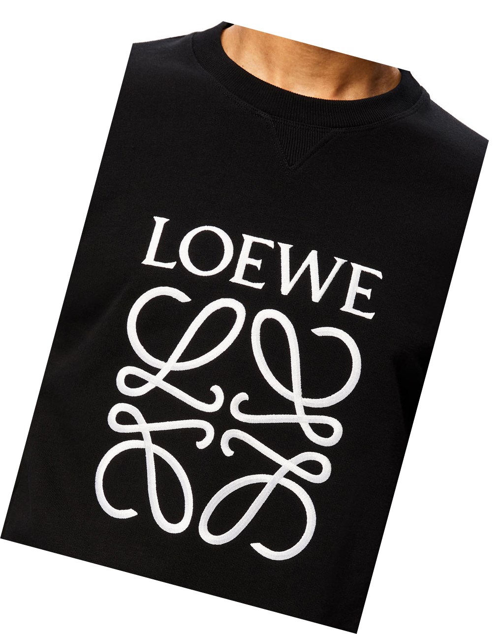 Loewe Anagram embroidered sweatshirt in cotton Negros | NAIWJ-5326