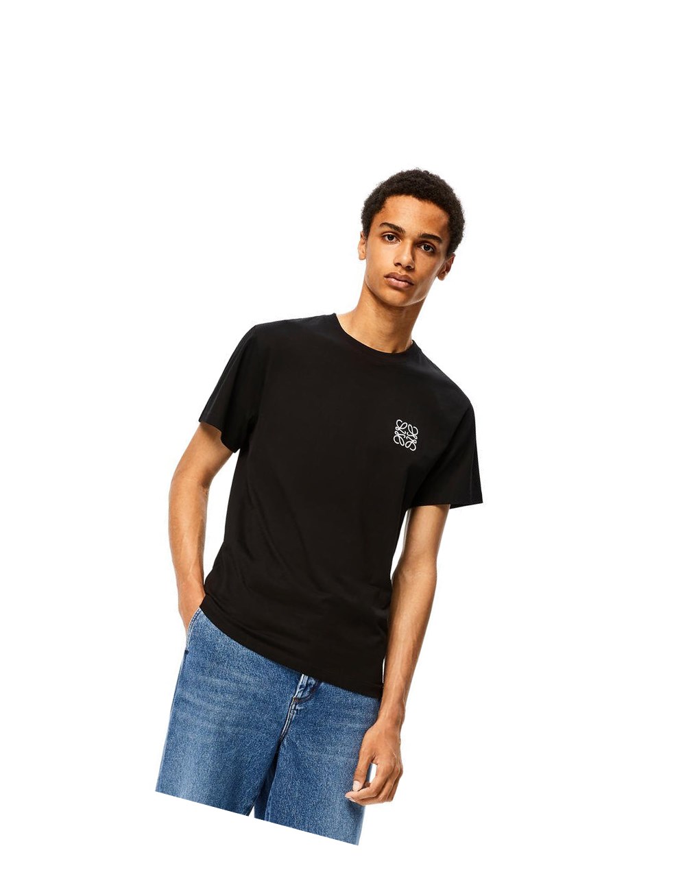 Loewe Anagram embroidered t-shirt in cotton Negros | VDSIM-8562