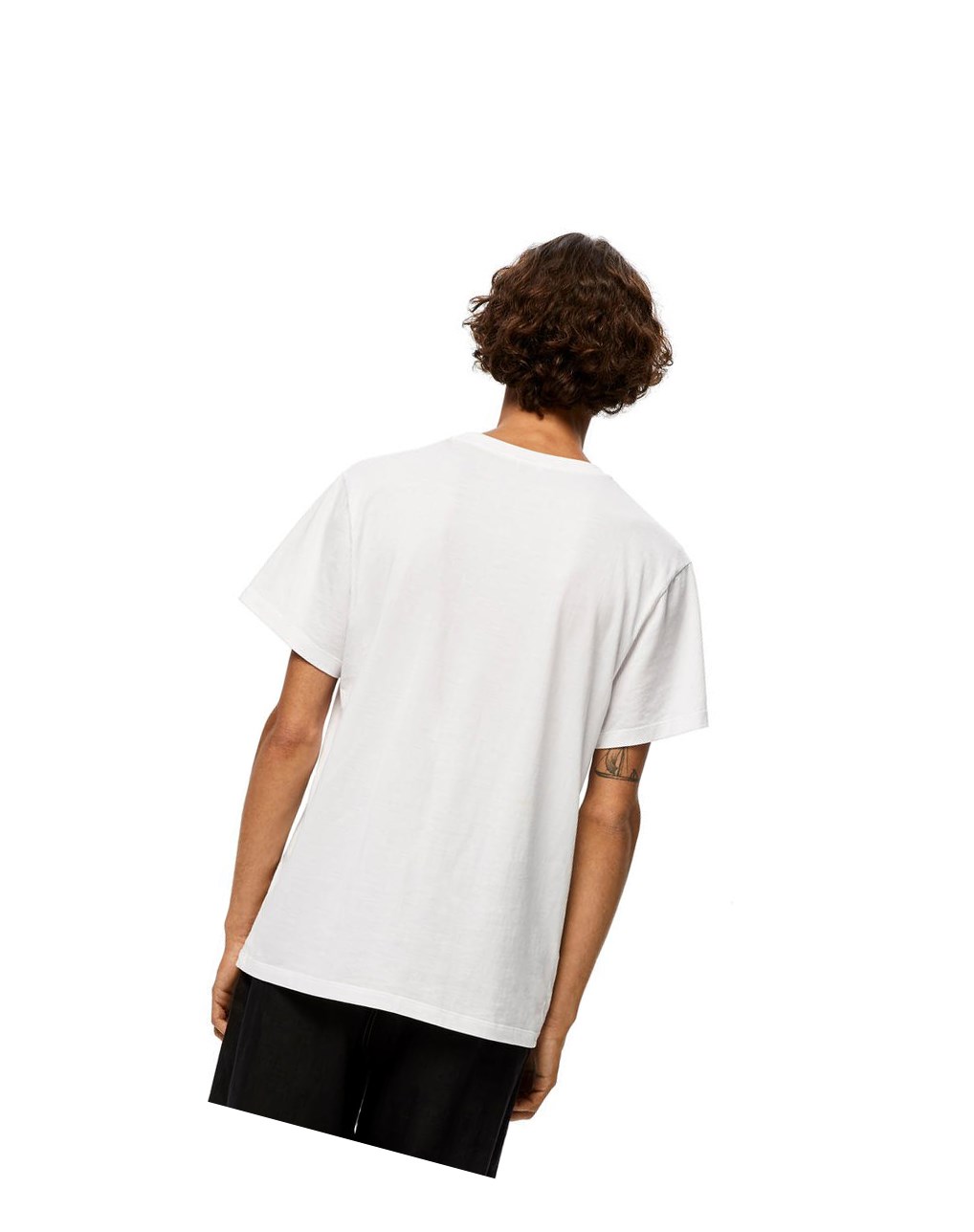Loewe Anagram embroidered t-shirt in cotton Blancos | ZAHPN-8945