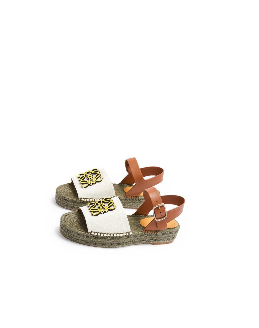 Loewe Anagram espadrille in canvas and calfskin Amarillos | BMOFR-7248