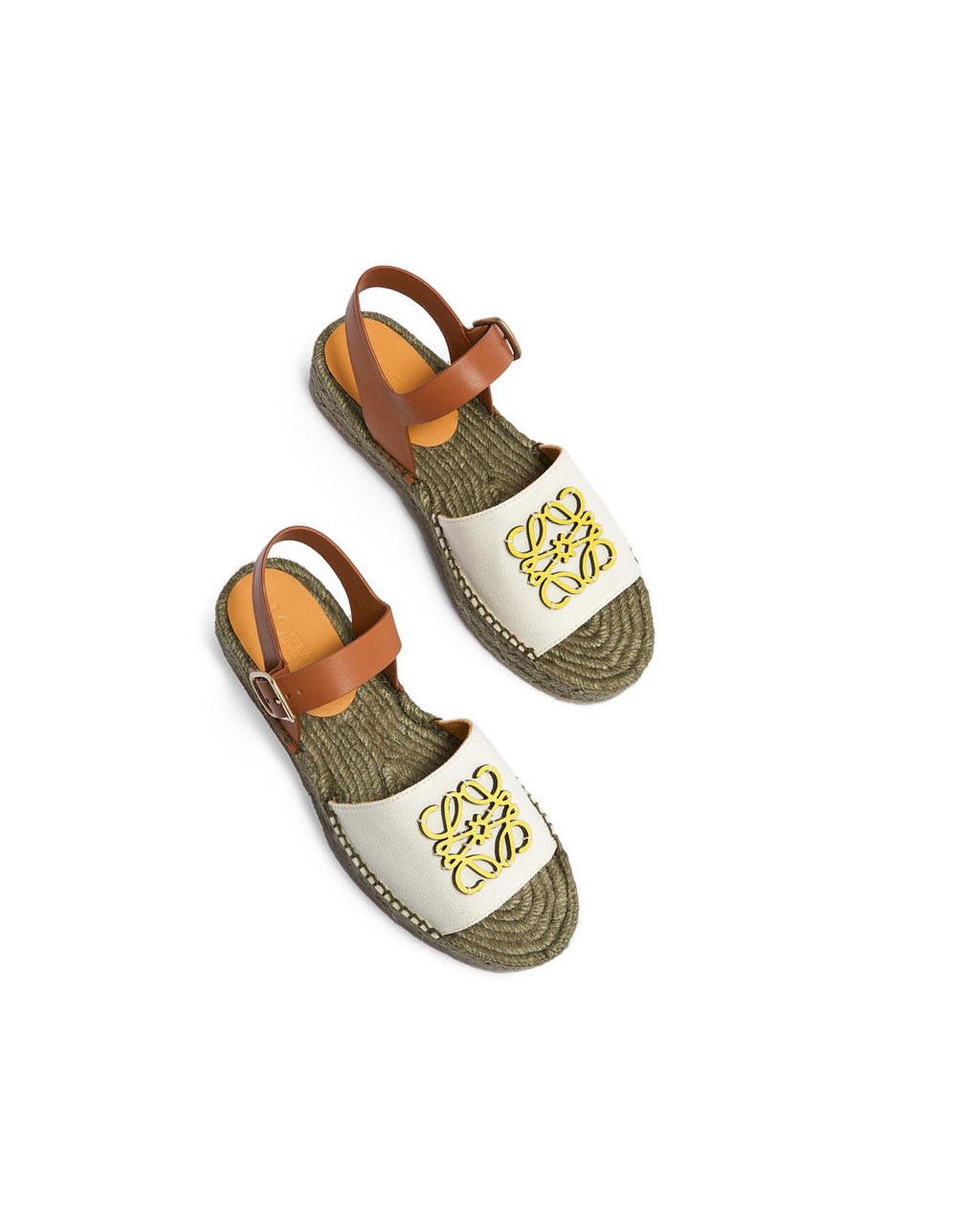 Loewe Anagram espadrille in canvas and calfskin Amarillos | BMOFR-7248