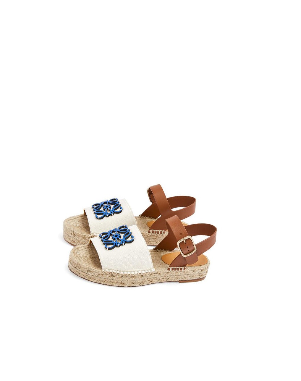 Loewe Anagram espadrille in canvas and calfskin Azules | ZTJWI-3695