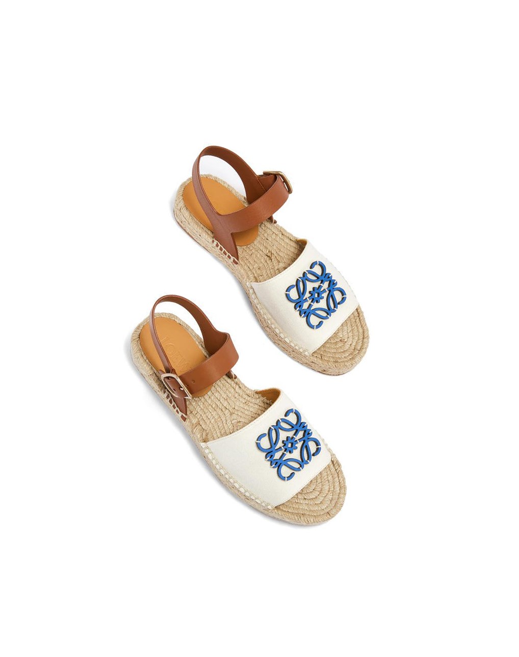 Loewe Anagram espadrille in canvas and calfskin Azules | ZTJWI-3695