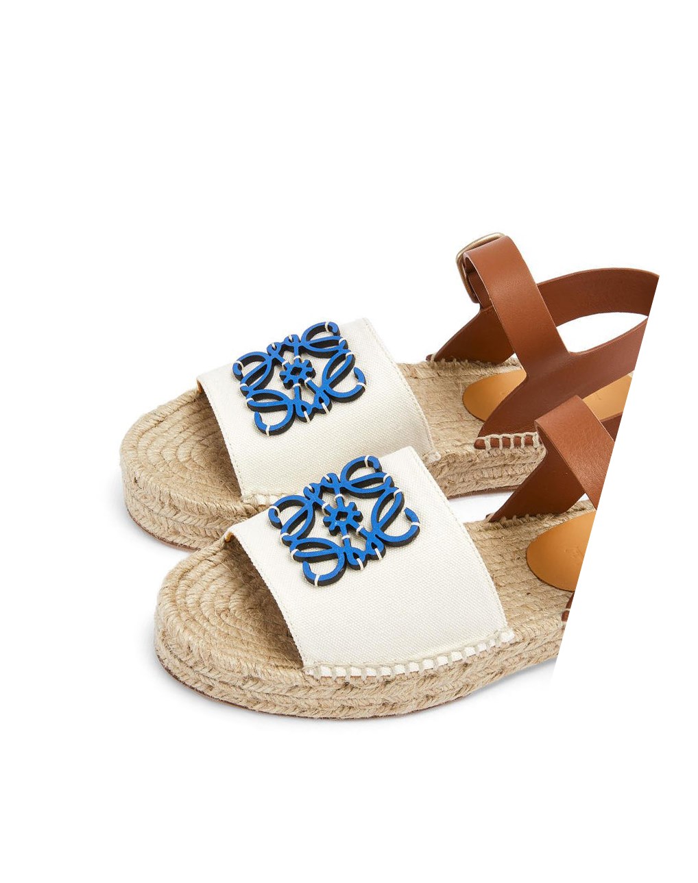Loewe Anagram espadrille in canvas and calfskin Azules | ZTJWI-3695