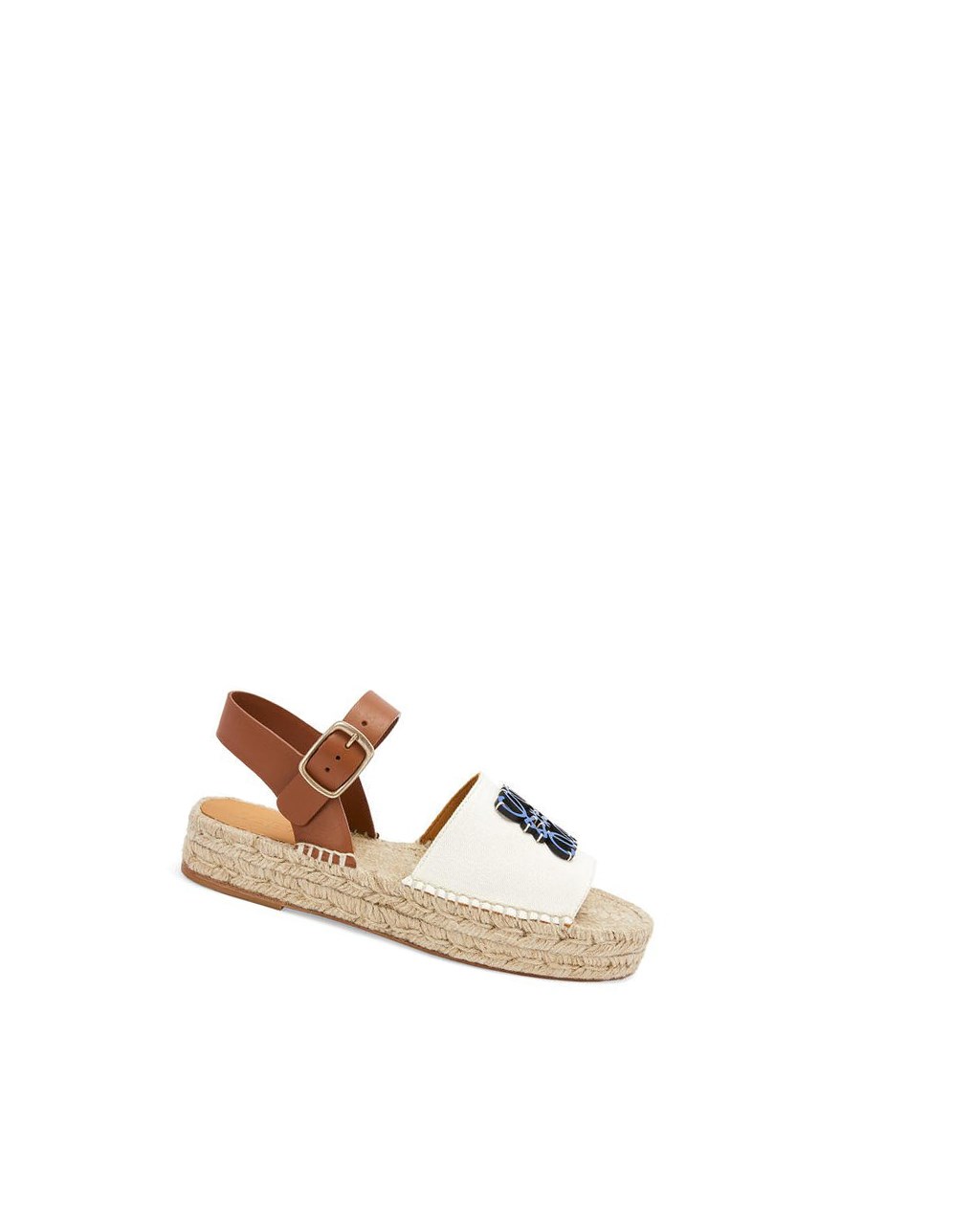 Loewe Anagram espadrille in canvas and calfskin Azules | ZTJWI-3695