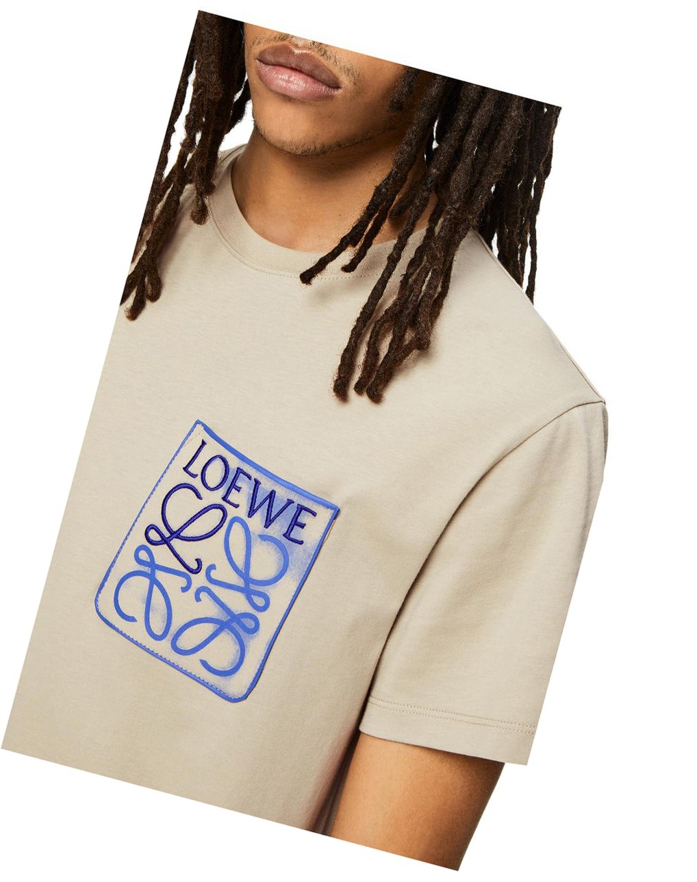 Loewe Anagram fake pocket T-shirt in cotton Grises | HZWUE-5421