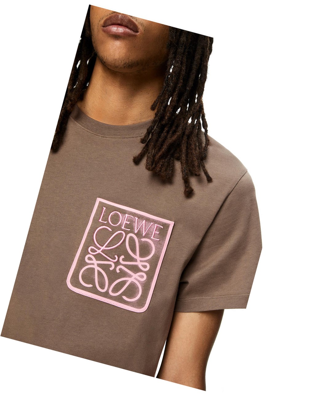 Loewe Anagram fake pocket T-shirt in cotton Grises | MIYRV-8521