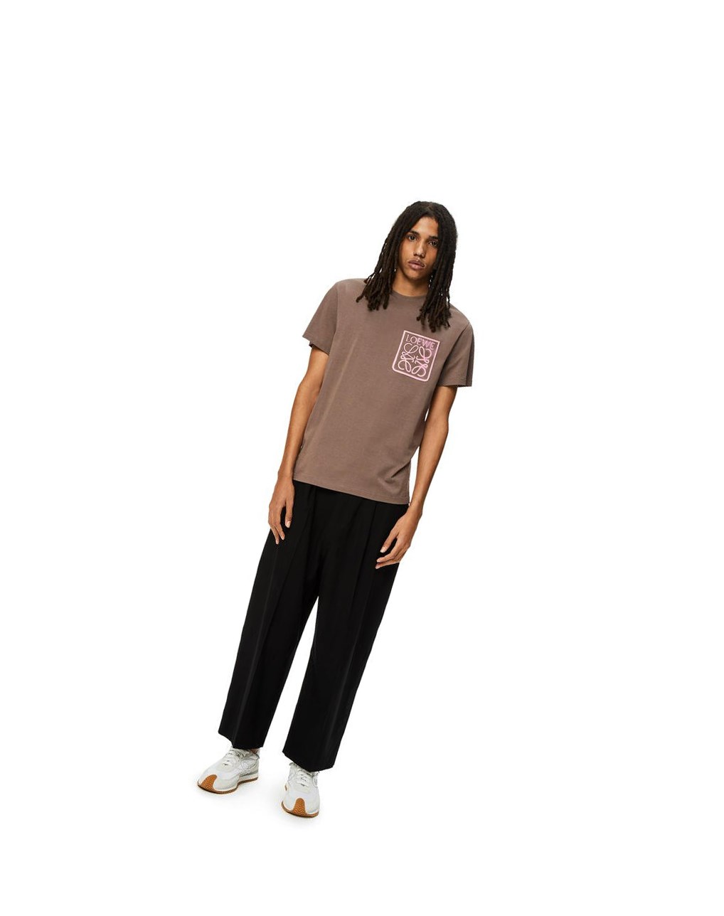 Loewe Anagram fake pocket T-shirt in cotton Grises | MIYRV-8521