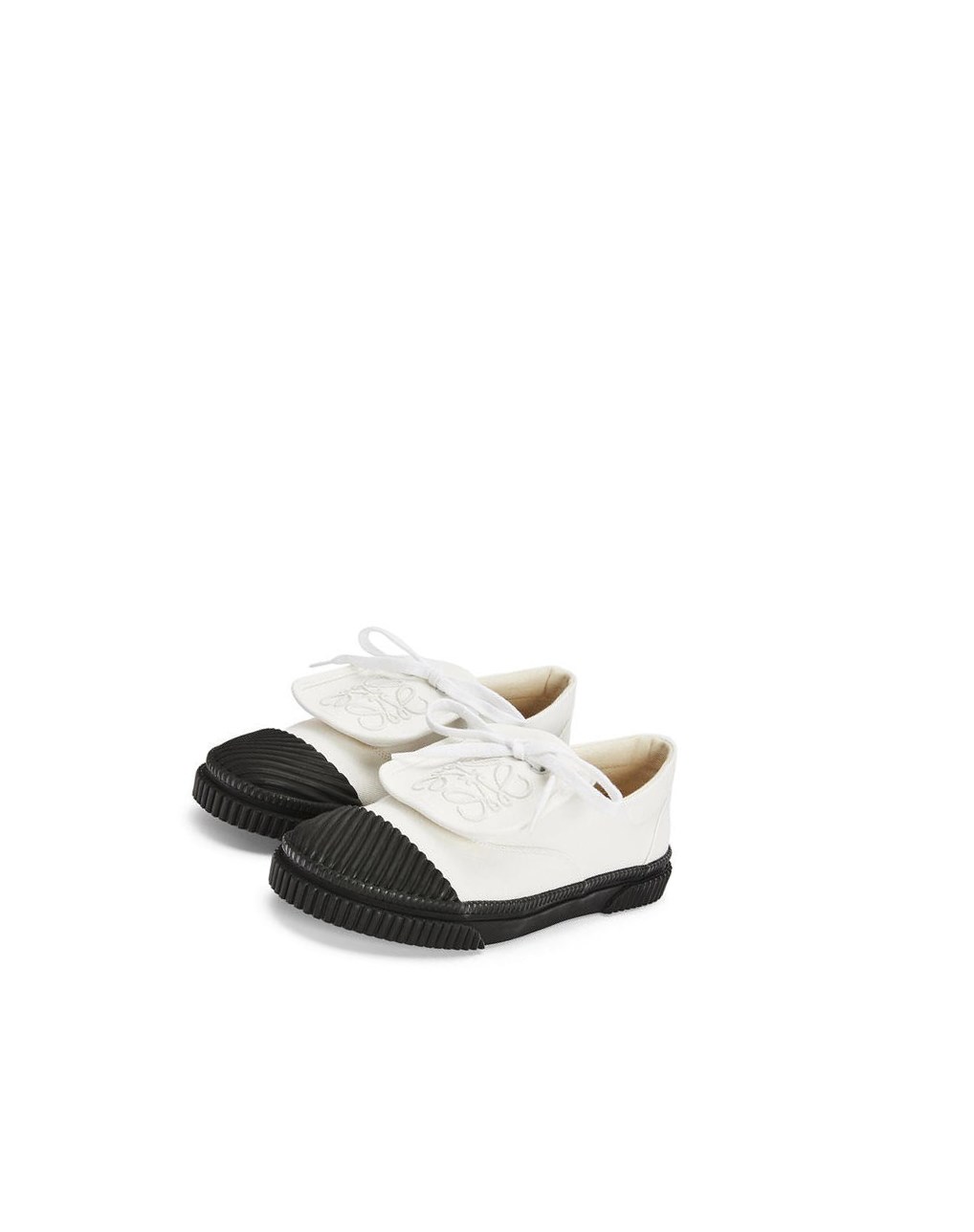 Loewe Anagram flap sneaker in canvas Blancos | DLYZQ-9357