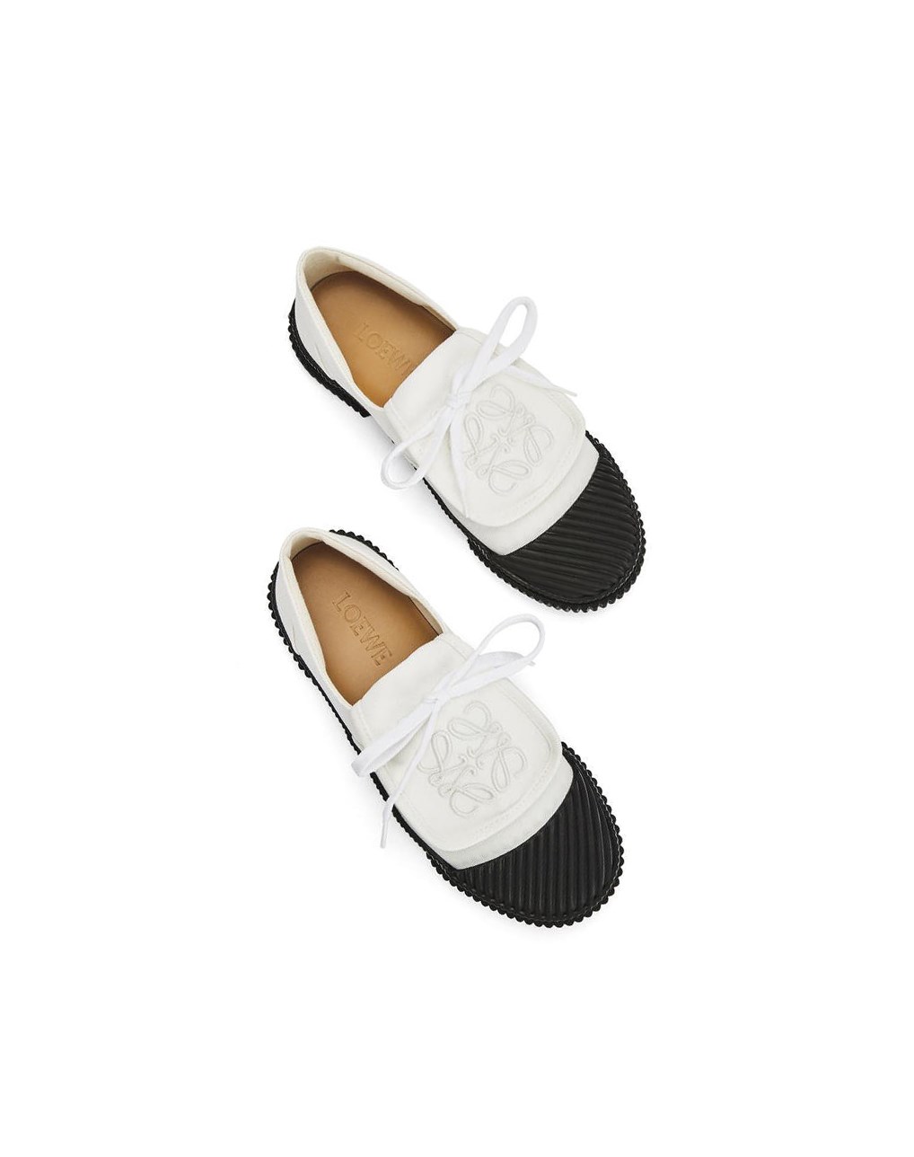 Loewe Anagram flap sneaker in canvas Blancos | DLYZQ-9357