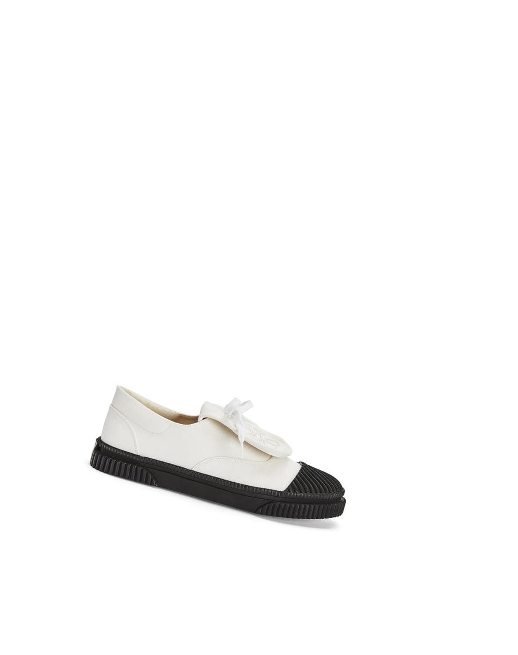 Loewe Anagram flap sneaker in canvas Blancos | DLYZQ-9357
