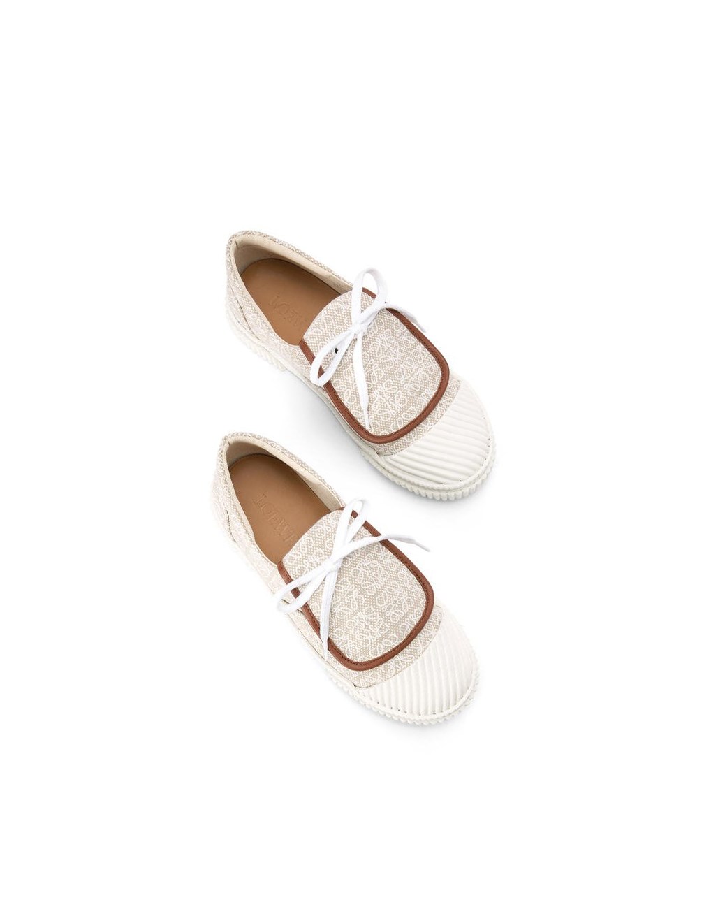 Loewe Anagram flap sneaker in canvas Blancos | FXSIR-1684