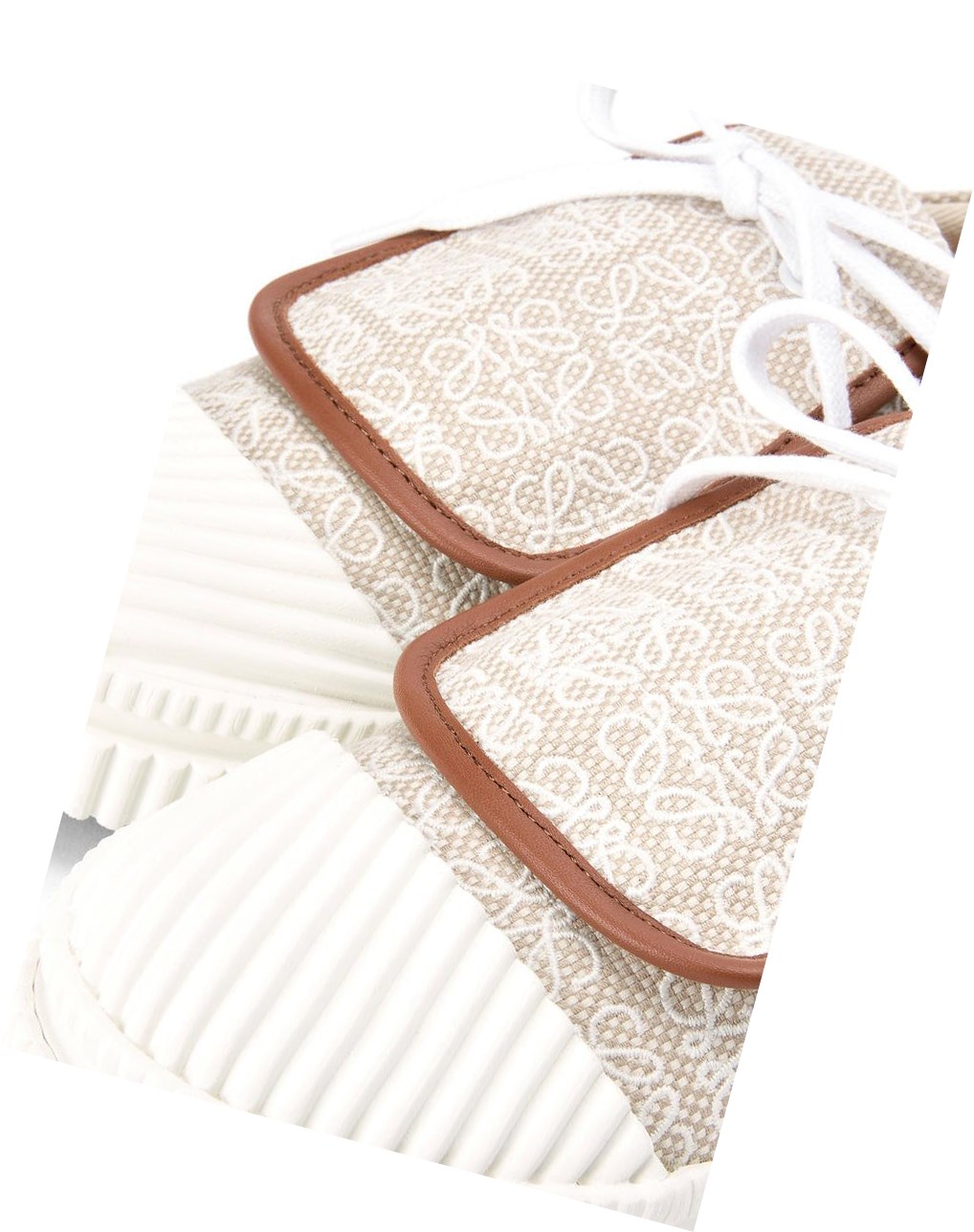 Loewe Anagram flap sneaker in canvas Blancos | FXSIR-1684