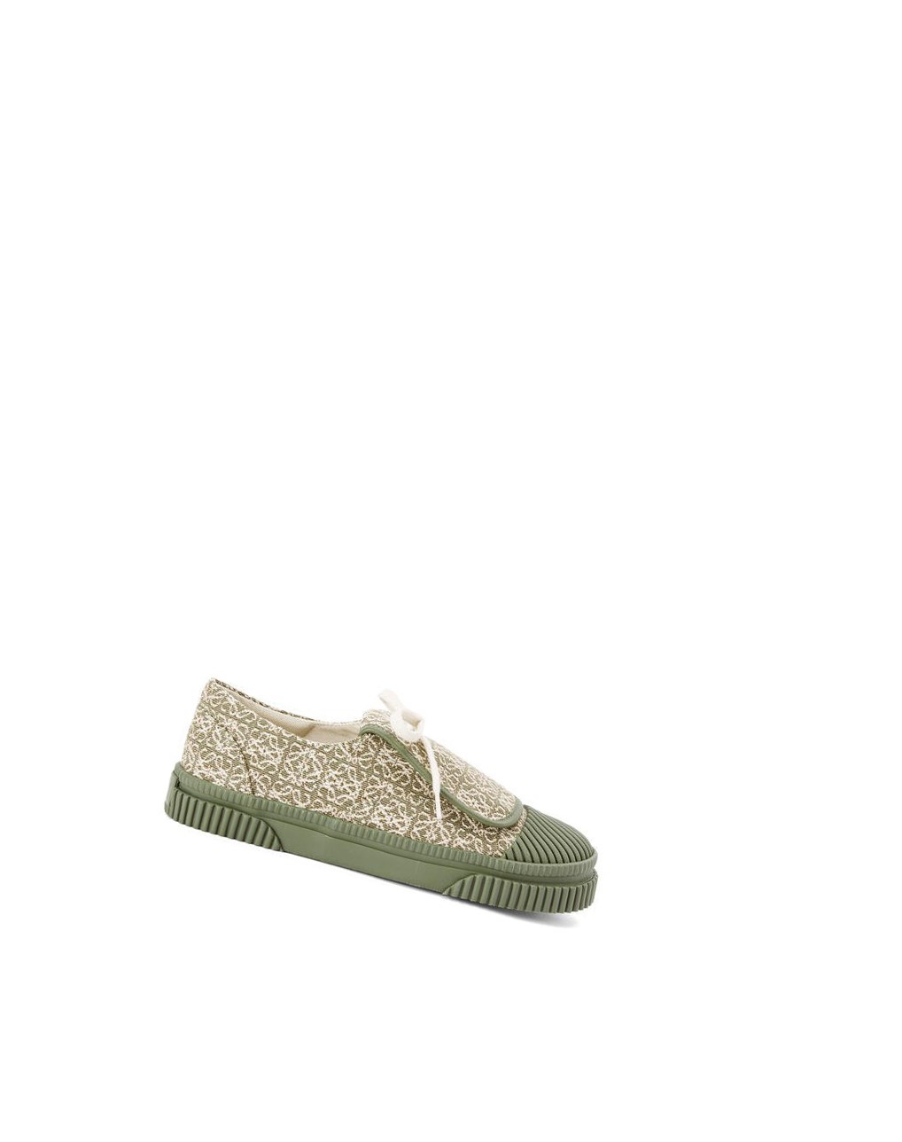 Loewe Anagram flap sneaker in jacquard and calfskin Verdes Verdes | DTXEF-6715