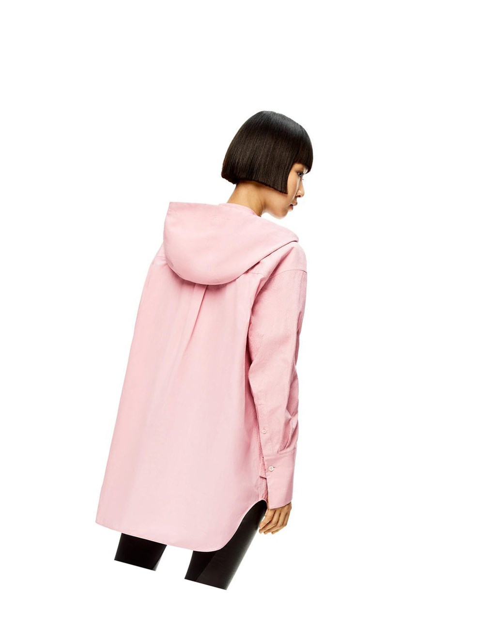 Loewe Anagram hooded shirt in cotton Rosas | GFPRB-1056