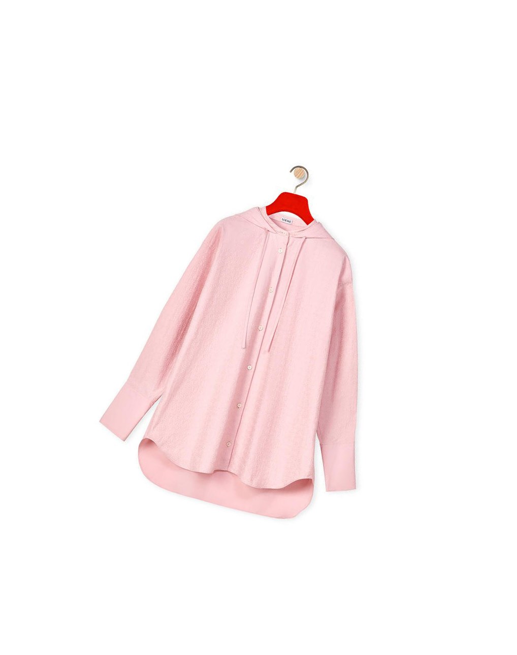 Loewe Anagram hooded shirt in cotton Rosas | GFPRB-1056