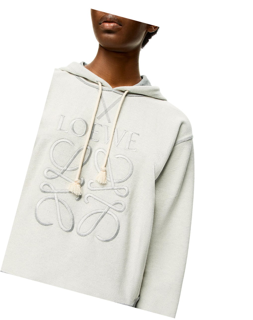 Loewe Anagram hoodie in cotton Grises | MOWGX-6801
