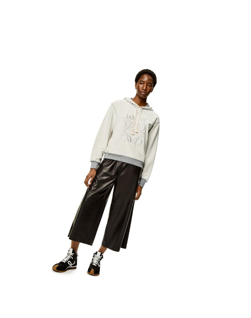 Loewe Anagram hoodie in cotton Grises | MOWGX-6801