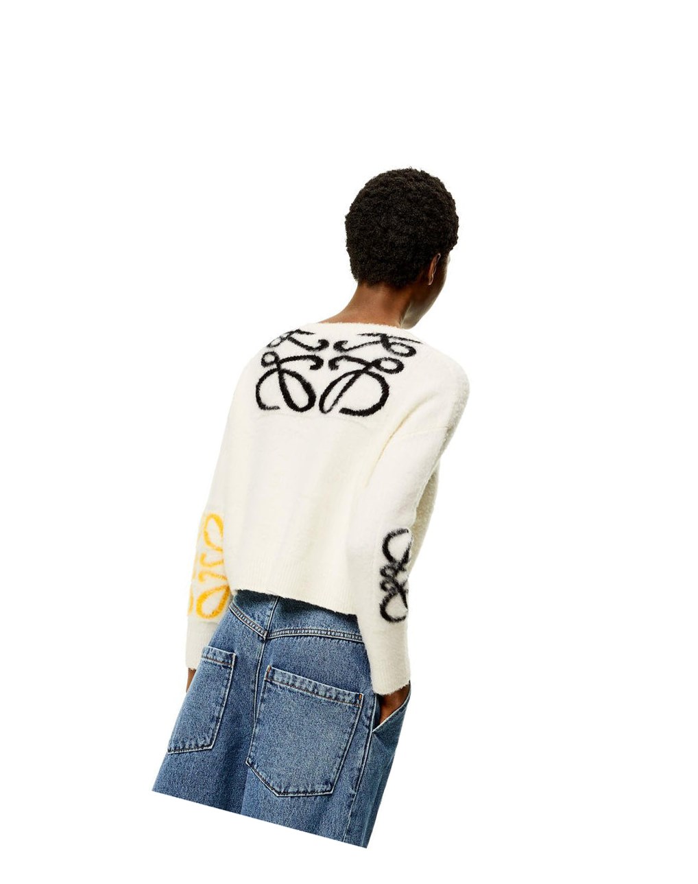 Loewe Anagram intarsia sweater in wool Blancos | MJLNX-2146