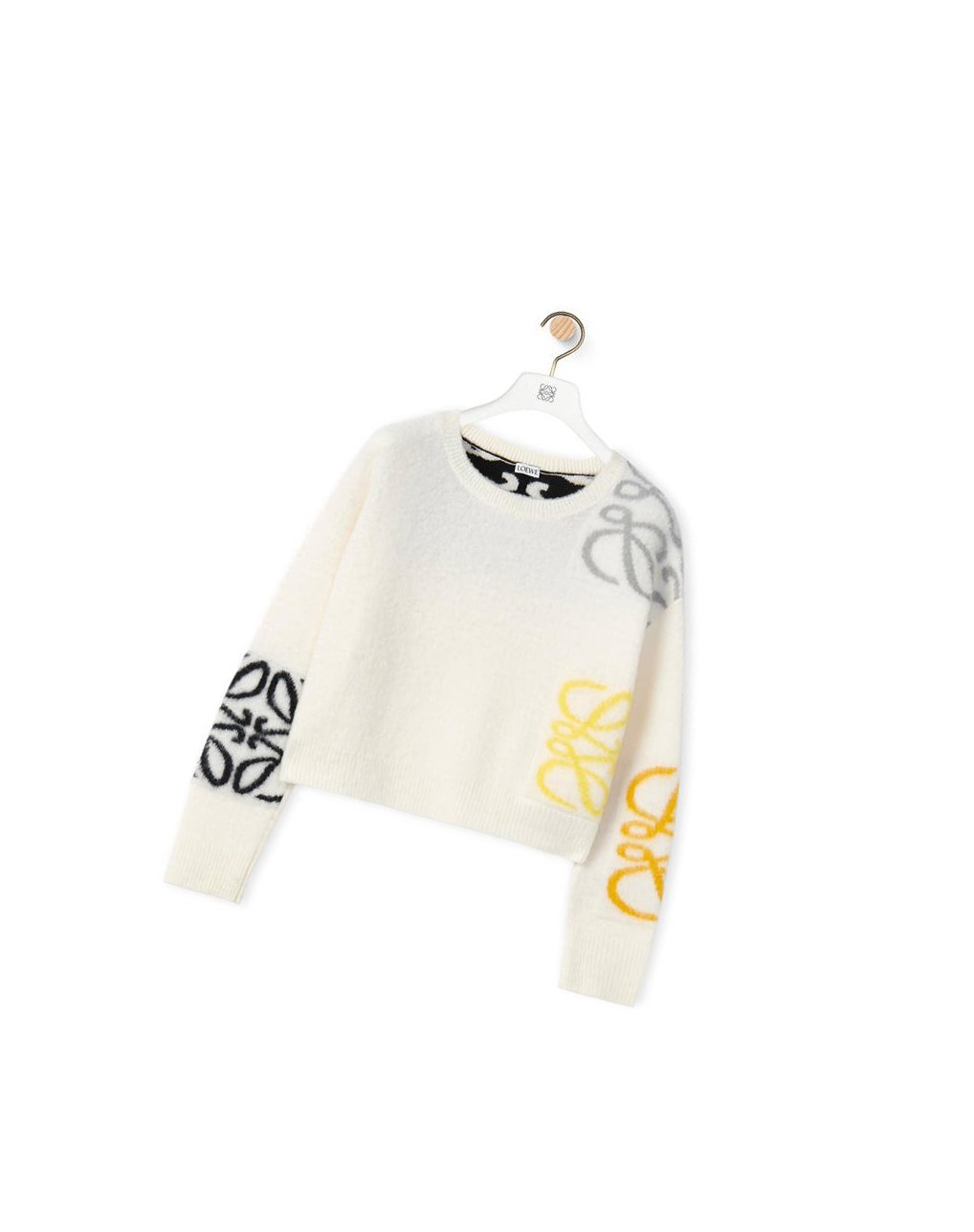 Loewe Anagram intarsia sweater in wool Blancos | MJLNX-2146