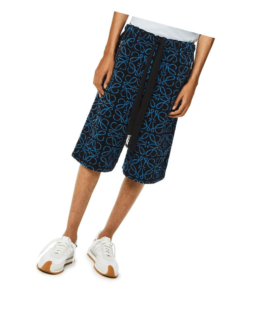 Loewe Anagram jacquard fleece shorts Negros Turquesa | DISGM-5407