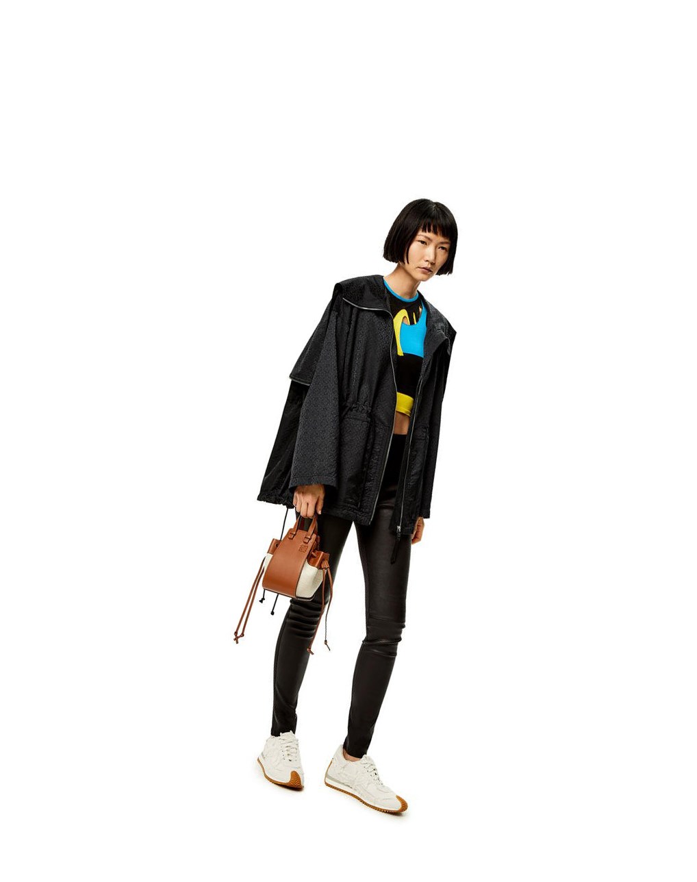 Loewe Anagram jacquard hooded jacket in nylon Negros | TBGDM-4360