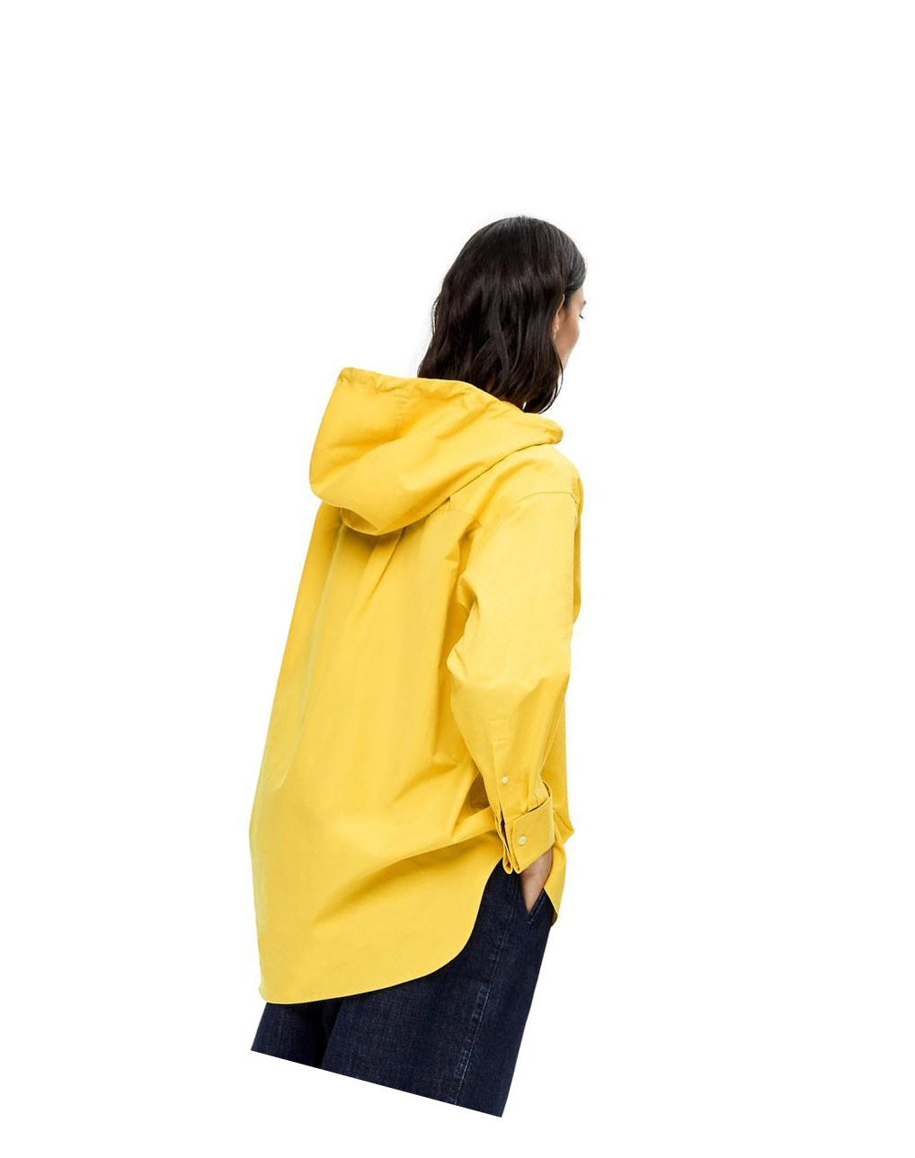 Loewe Anagram jacquard hooded shirt in cotton Amarillos | GTLHY-5716