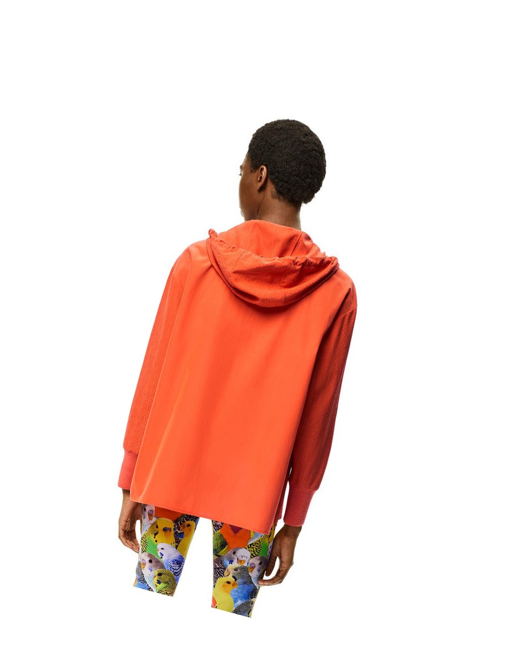 Loewe Anagram jacquard hooded shirt in silk and cotton Naranjas | LATOE-0247