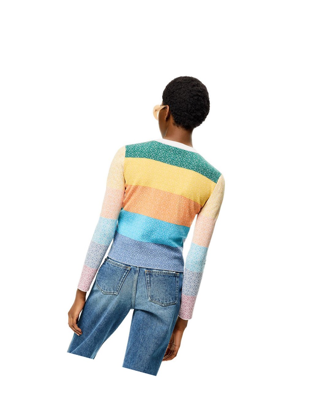 Loewe Anagram jacquard sweater in wool Multicolor | LHESR-5902