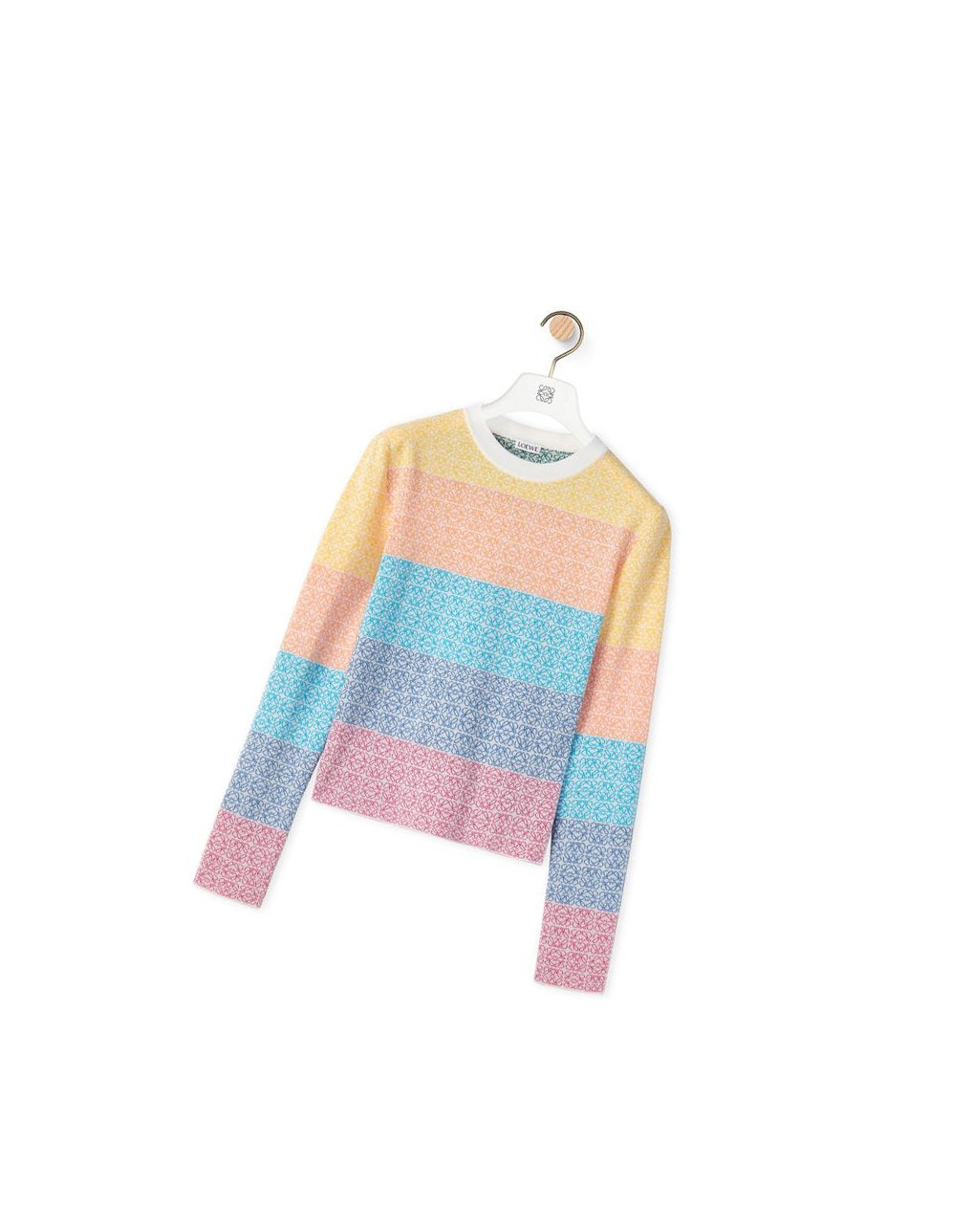 Loewe Anagram jacquard sweater in wool Multicolor | LHESR-5902
