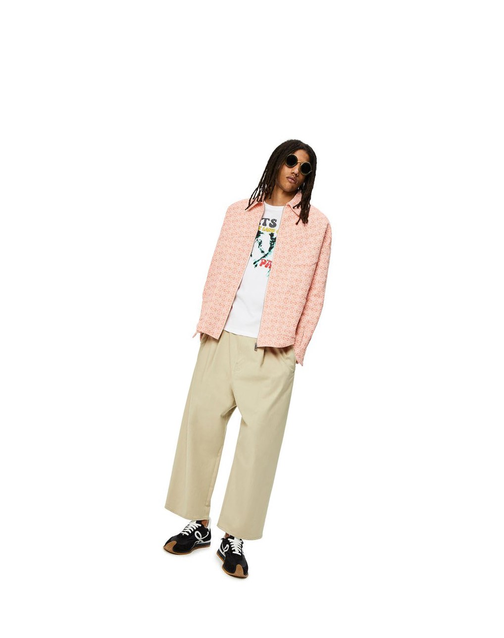 Loewe Anagram jacquard zip jacket in cotton Blancos Naranjas | MHQST-9642