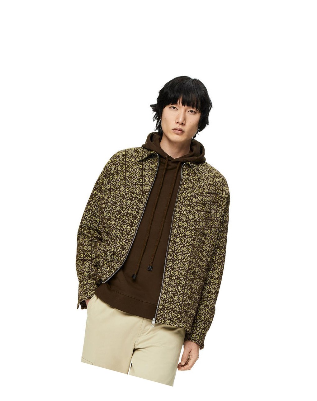 Loewe Anagram jacquard zip jacket in cotton Marrom Amarillos | OXBYV-5271