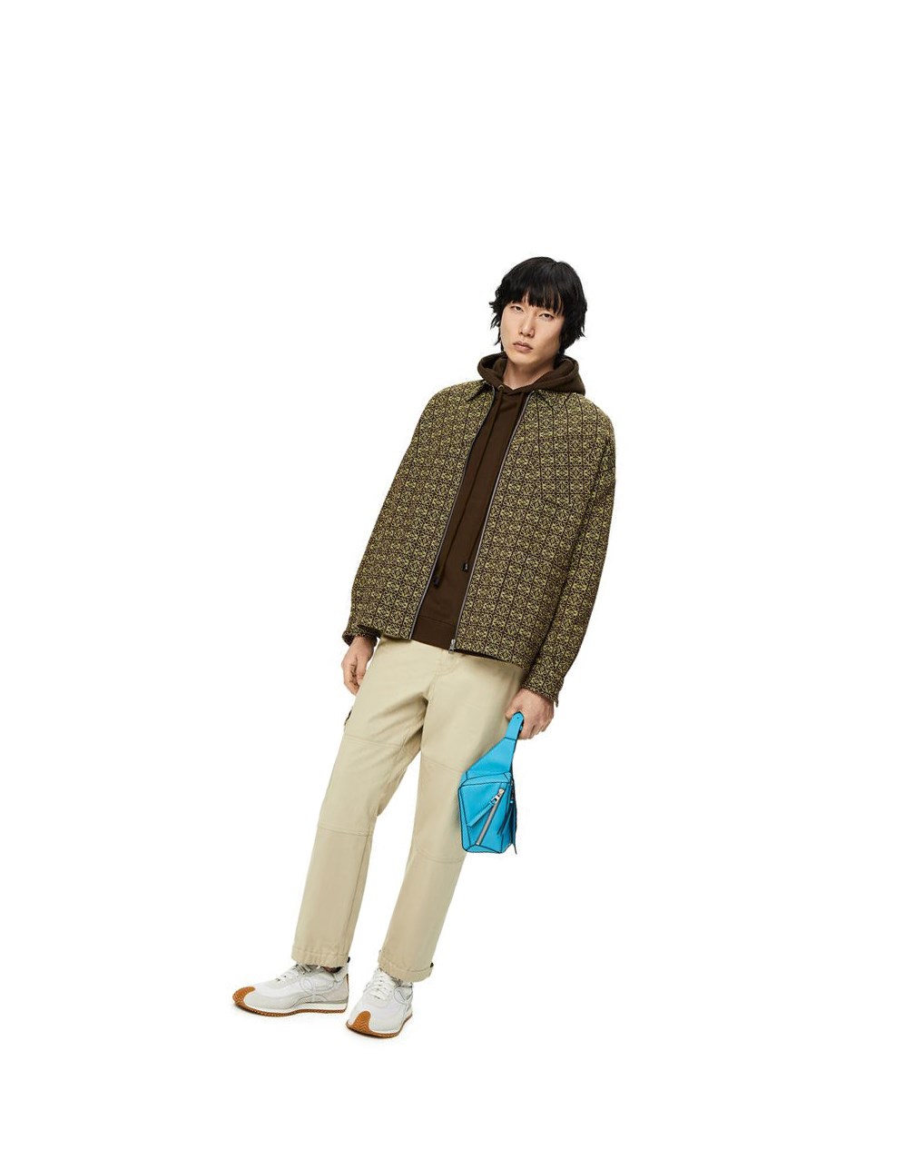 Loewe Anagram jacquard zip jacket in cotton Marrom Amarillos | OXBYV-5271