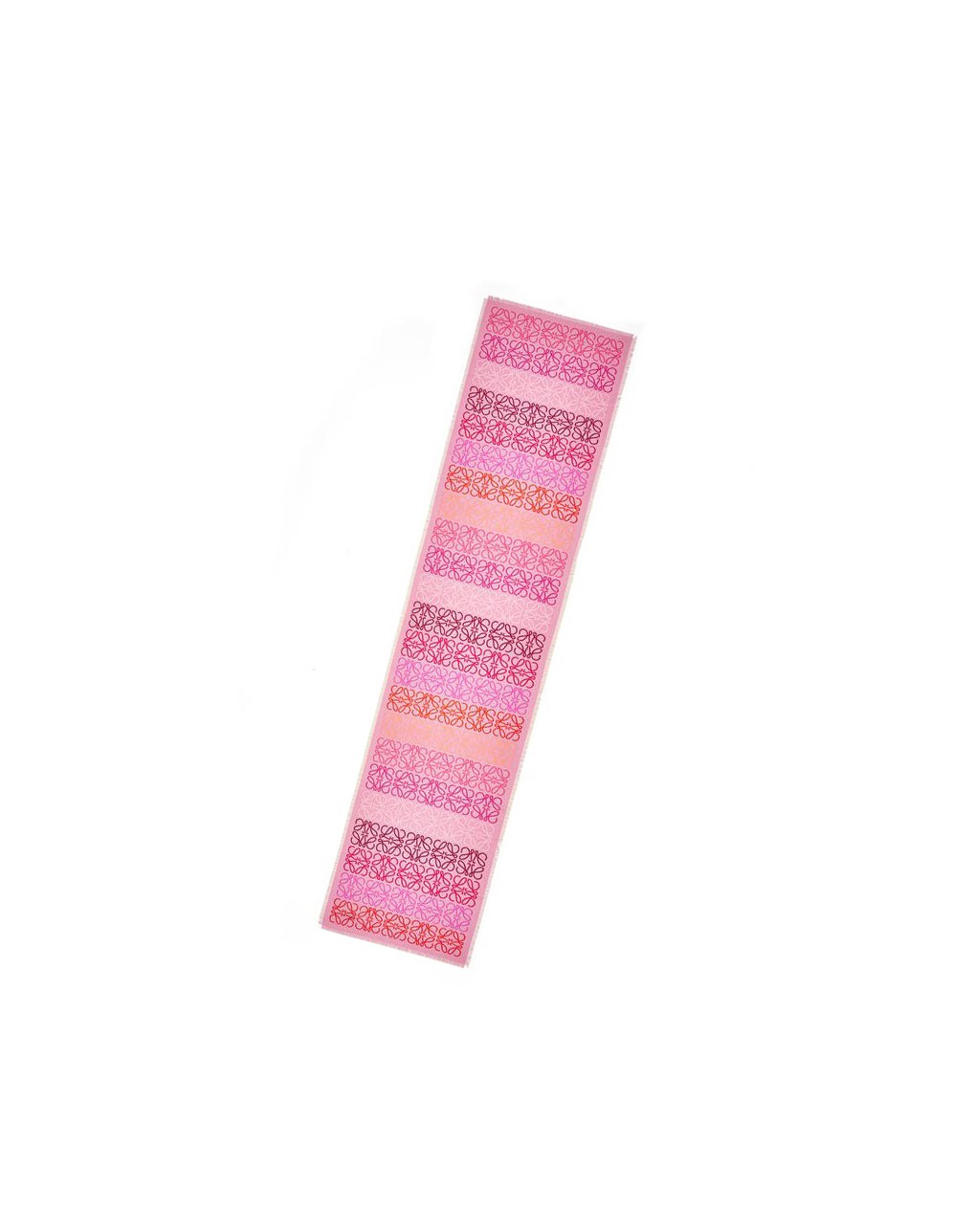 Loewe Anagram lines scarf in wool and cashmere Rosas Multicolor | BHVXJ-0569