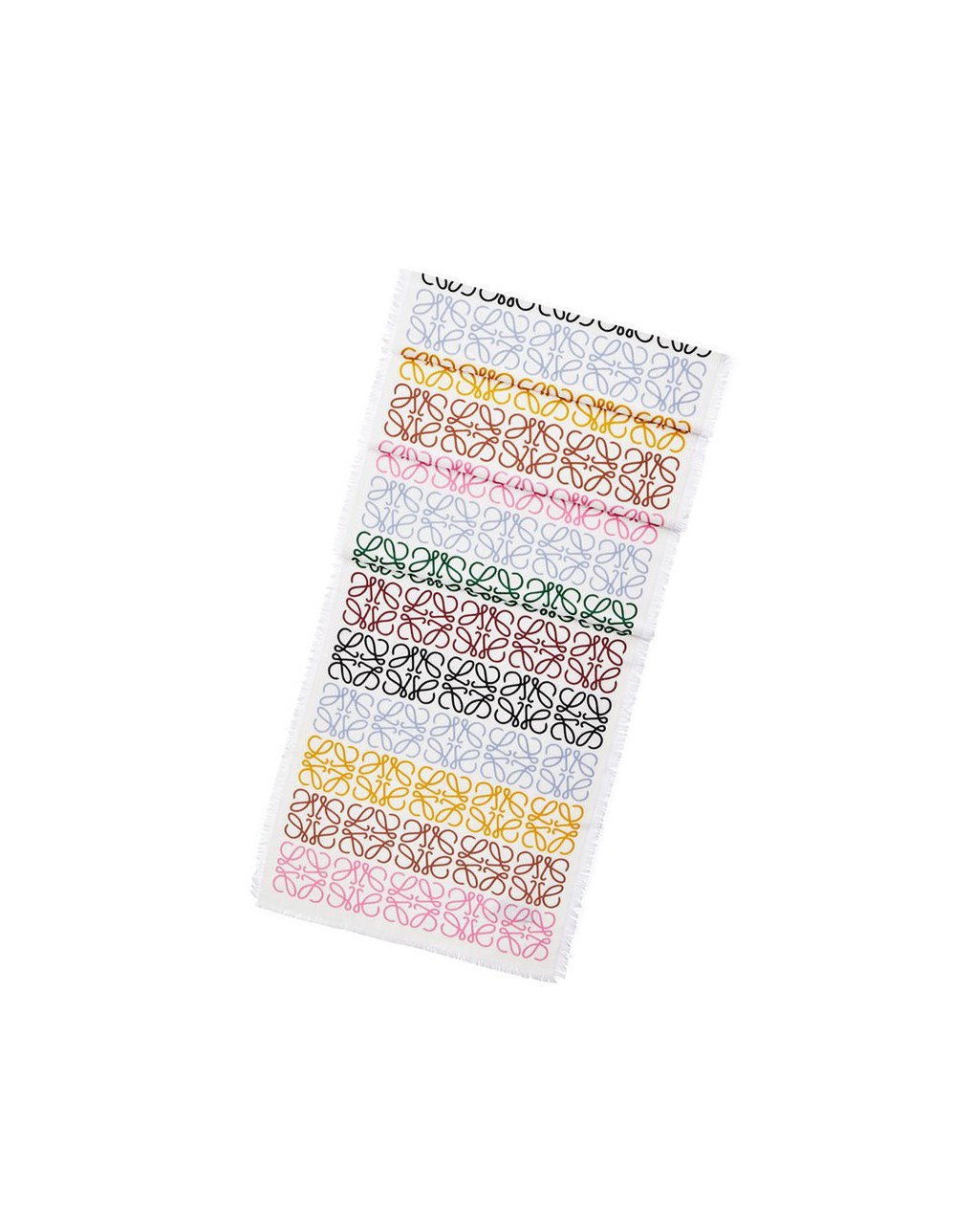 Loewe Anagram lines scarf in wool and cashmere Multicolor Blancos | ECJZQ-4615