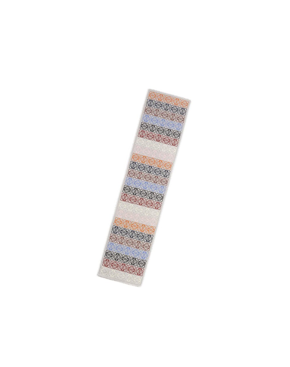 Loewe Anagram lines scarf in wool and cashmere Grises Claro Multicolor | FZBCK-7615